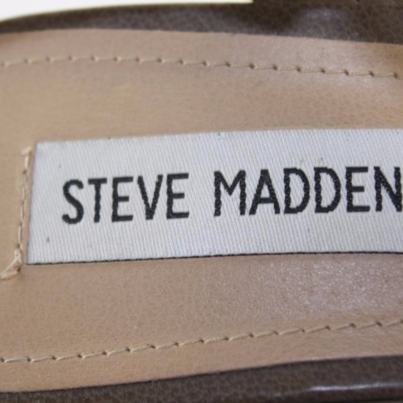 Steve Madden Leather T Strap Wedge Sandals - Picture 6 of 6